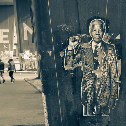 Nelson Mandela mural in South Africa.